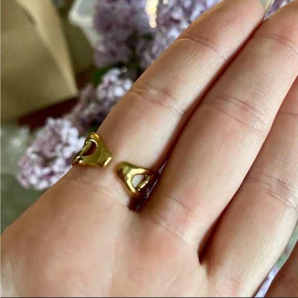 Chain Link Gold Ring Cocktail Style Ajustable - Picture 3 of 4